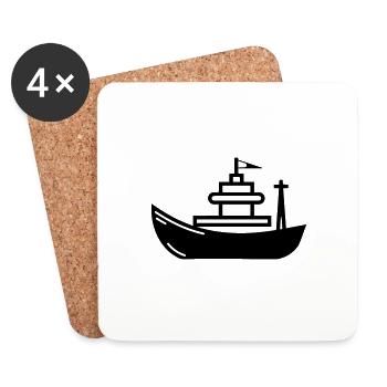 Boot - Untersetzer (4er-Set) - Weiß - Vorne
