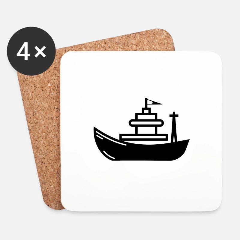 Boot - Untersetzer (4er-Set) - Weiß