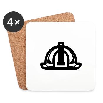 firefighter's helmet - Coasters (set of 4) - white - Front
