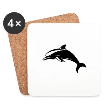 Baby dolphin - Coasters (set of 4) - white - Front
