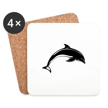 Dolphin - Coasters (set of 4) - white - Front