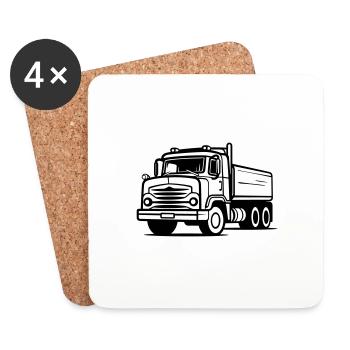 Lkw - Untersetzer (4er-Set) - Weiß - Vorne