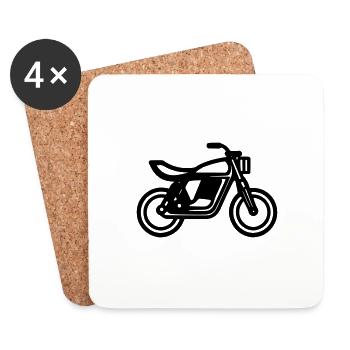Motorrad - Untersetzer (4er-Set) - Weiß - Vorne