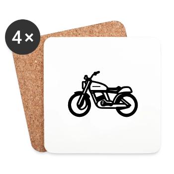 Motorcycle - Coasters (set of 4) - white - Front