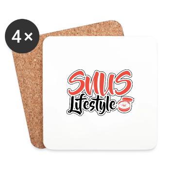 Snus sans fumée anti-fumeurs nicotiniques non-fumeurs - Dessous de verre (lot de 4) - blanc - Devant