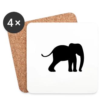 Elephant - Coasters (set of 4) - white - Front