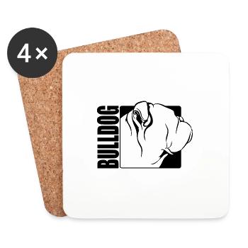 Bulldog Profile Dogs Dog Wilsigns - Coasters (set of 4) - white - Front
