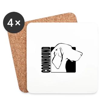 Coonhound Profil Chiens Chien Wilsigns - Dessous de verre (lot de 4) - blanc - Devant