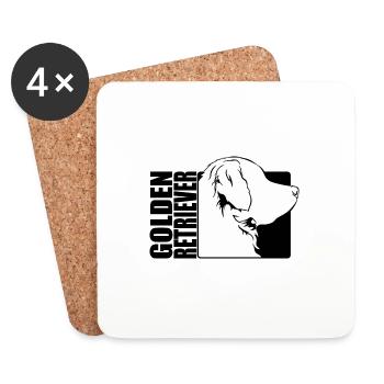 Golden Retriever Profil Chiens Chien Wilsigns - Dessous de verre (lot de 4) - blanc - Devant