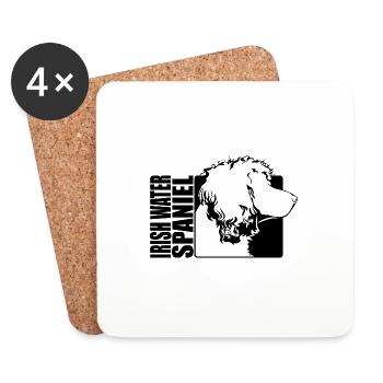 Irish Water Spaniel Profile Dogs Dog Wilsigns - Coasters (set of 4) - white - Front