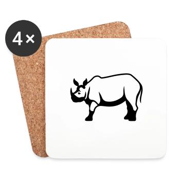 Nashorn - Untersetzer (4er-Set) - Weiß - Vorne
