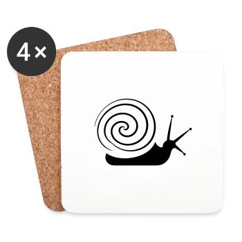 Schnecken - Untersetzer (4er-Set) - Weiß - Vorne