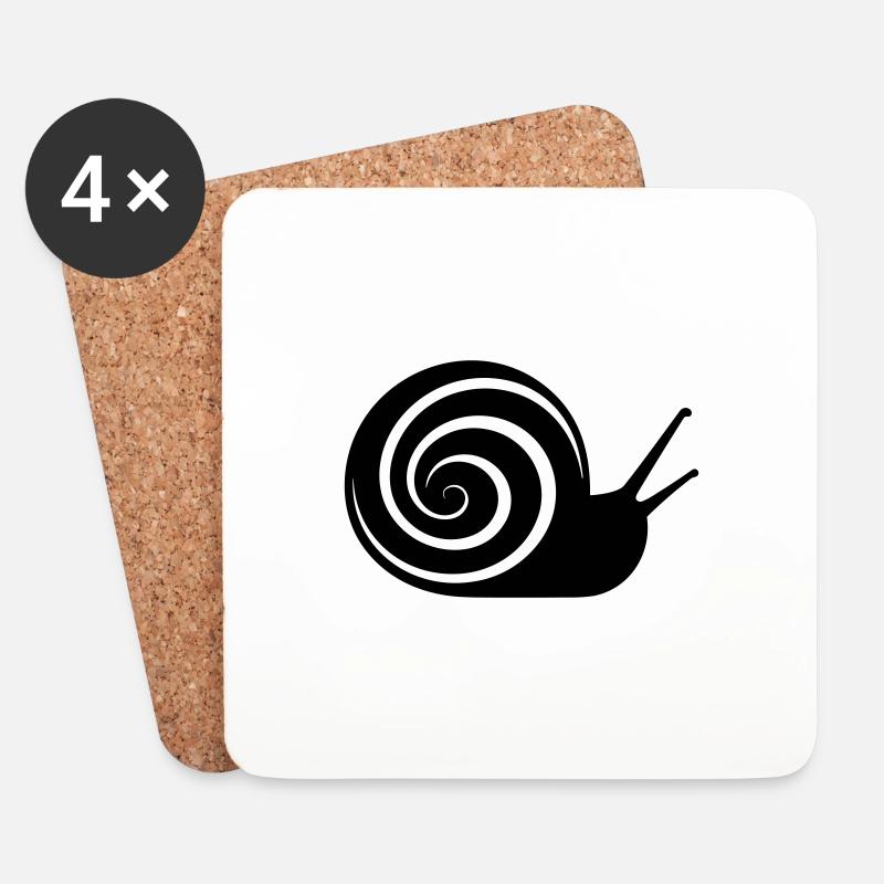 Schnecke - Untersetzer (4er-Set) - Weiß