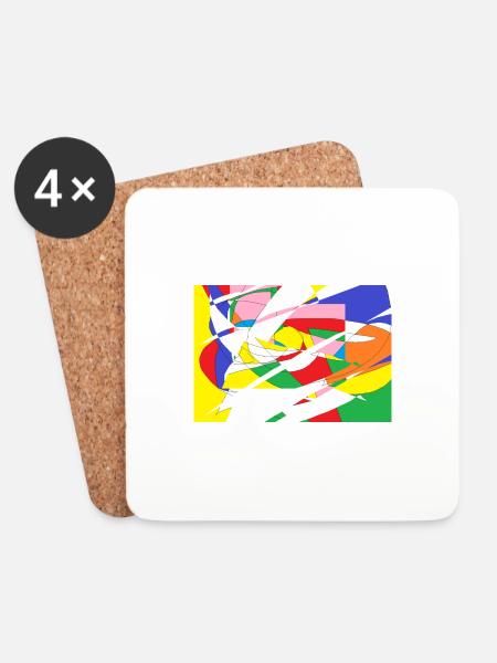 Pattern - Coasters (set of 4) - white