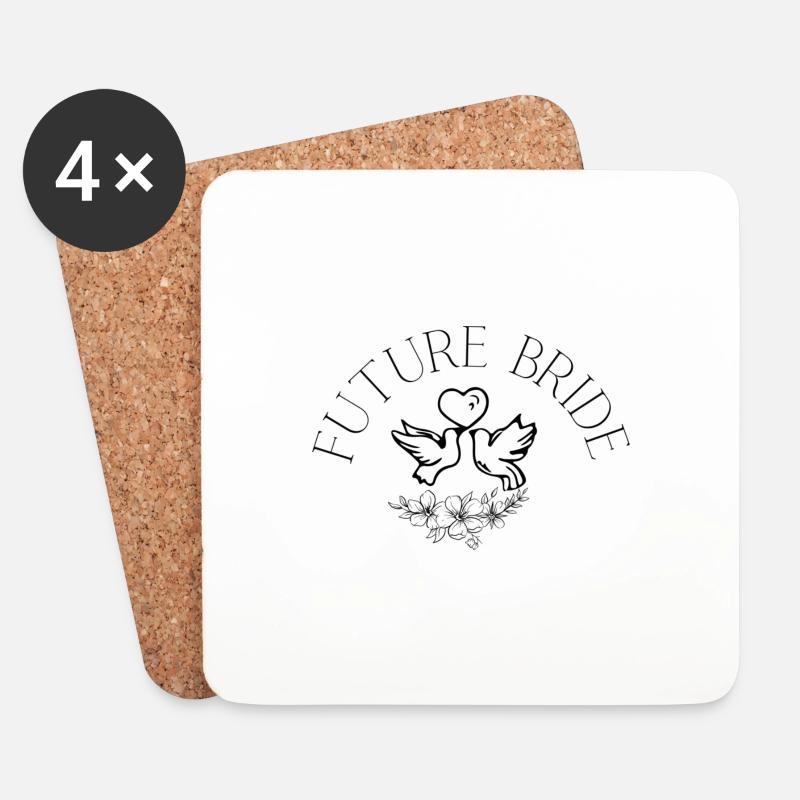 Future Bride - Untersetzer (4er-Set) - Weiß
