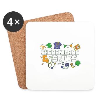 Shenanigans & Scrubs ER Nurse Physician St. - Coasters (set of 4) - white - Front