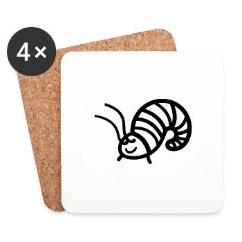 chenille - Dessous de verre (lot de 4) - blanc - Devant