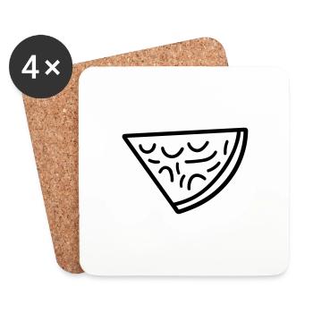 Pizza slice - Coasters (set of 4) - white - Front