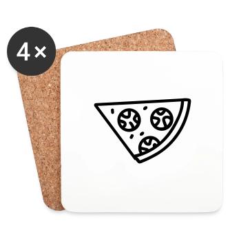 Pizza slice - Coasters (set of 4) - white - Front