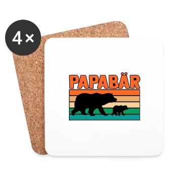 Papa Vater - Untersetzer (4er-Set) - Weiß - Vorne