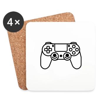 manette de jeux vidéo - Dessous de verre (lot de 4) - blanc - Devant