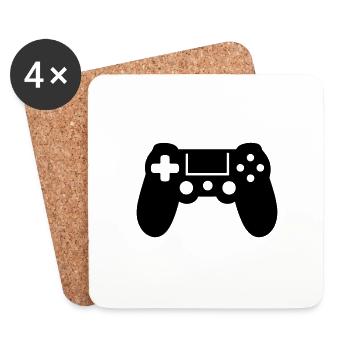 manette de jeux vidéo - Dessous de verre (lot de 4) - blanc - Devant