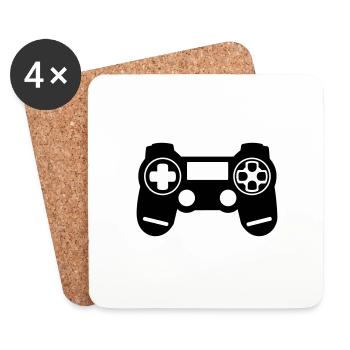 manette de jeux vidéo - Dessous de verre (lot de 4) - blanc - Devant