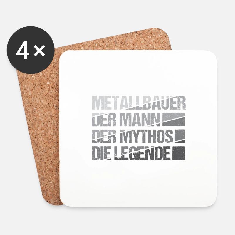 Metallbauer Schmied Metallbau - Untersetzer (4er-Set) - Weiß