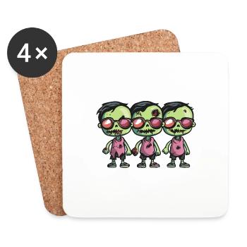 Zombies Halloween Cool - Dessous de verre (lot de 4) - blanc - Devant