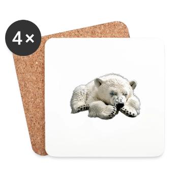 Ours blanc - Dessous de verre (lot de 4) - blanc - Devant