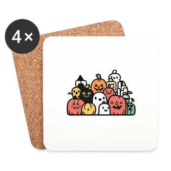 Halloween Symbol Party Crew - Untersetzer (4er-Set) - Weiß - Vorne