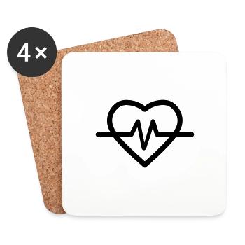 heartbeat - Coasters (set of 4) - white - Front
