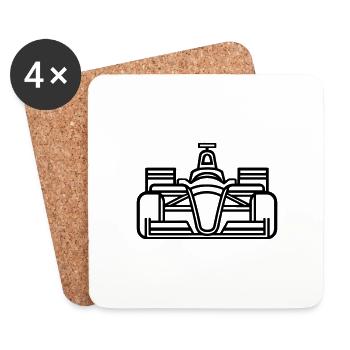 Race Car - Coasters (set of 4) - white - Front
