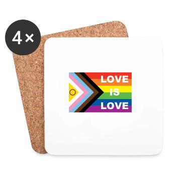 LOVE IS LOVE - Untersetzer (4er-Set) - Weiß - Vorne