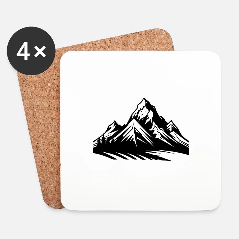 Berge Natur - Untersetzer (4er-Set) - Weiß