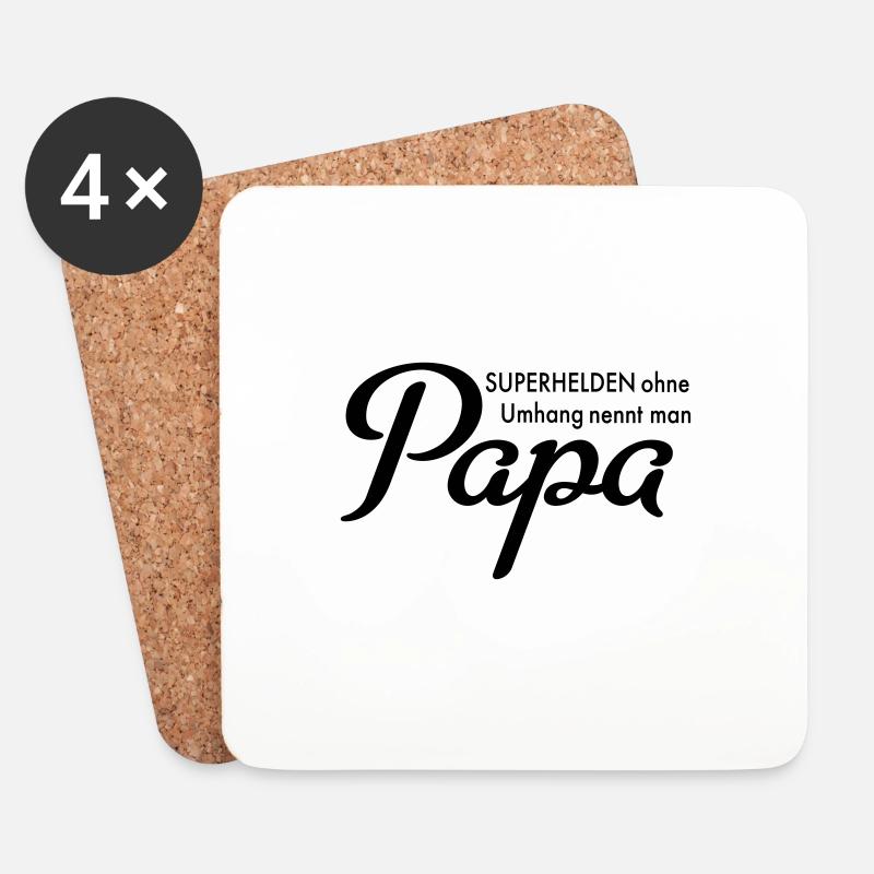 Papa - Untersetzer (4er-Set) - Weiß