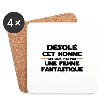 Une femme fantastique T shirt famille humour - Dessous de verre (lot de 4) - blanc - Devant