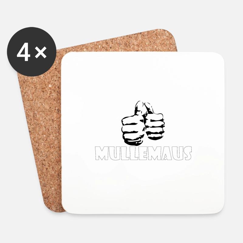 Kosename Mullemaus Geschenkidee - Untersetzer (4er-Set) - Weiß