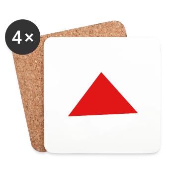 Red Square | for men, women and children - Coasters (set of 4) - white - Front