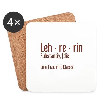 Lehrerin Lehrerinnen Schule Pädagogin Unterricht - Untersetzer (4er-Set) - Weiß - Vorne