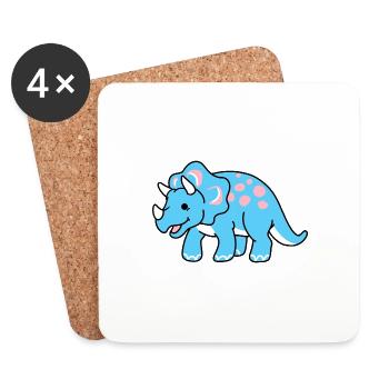 Trans Pride Triceratops - Coasters (set of 4) - white - Front