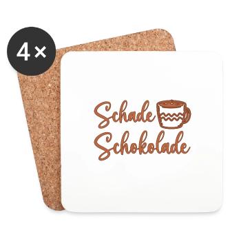 Schade Schokolade Kakao Spruch Ciao Kakao Witzig - Untersetzer (4er-Set) - Weiß - Vorne