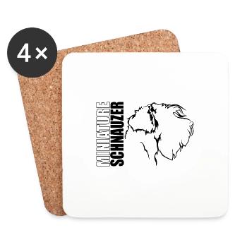 MINIATURE SCHNAUZER Profil Chiens Wilsigns - Dessous de verre (lot de 4) - blanc - Devant