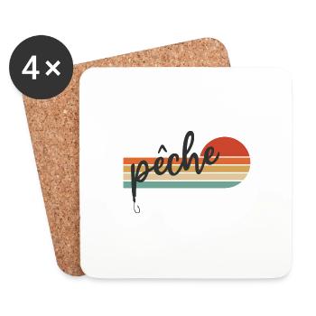 pêche | la pêche - Dessous de verre (lot de 4) - blanc - Devant