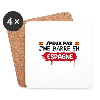 je peux pas je me barre en Espagne - Dessous de verre (lot de 4) - blanc - Devant
