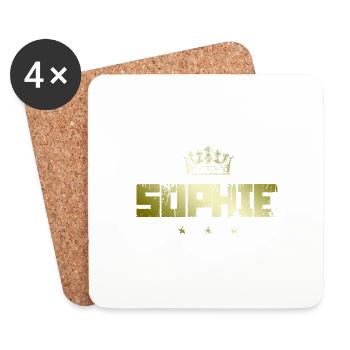 Sophie - Dessous de verre (lot de 4) - blanc - Devant