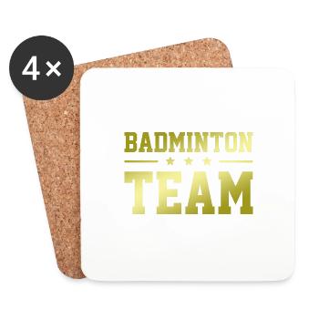Badminton Team - Untersetzer (4er-Set) - Weiß - Vorne