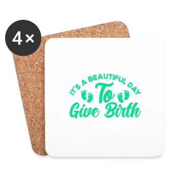 Sage-femme obstétricienne Doula Gift - Dessous de verre (lot de 4) - blanc - Devant