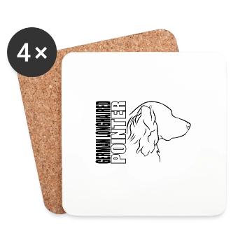 Profil pointeur allemand à poil long chiens Wilsigns - Dessous de verre (lot de 4) - blanc - Devant