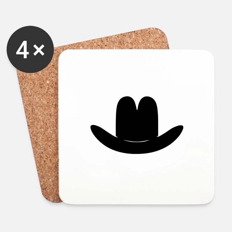 hat - Coasters (set of 4) - white